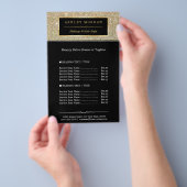 Visagist Haarstylist Goud Glitter Glamour Flyer (Hand)
