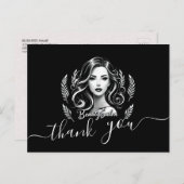 Visagist Haarstylist Modern Zwart Wit Goud Briefkaart (Voorkant / Achterkant)