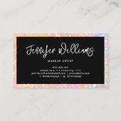 Visagist Holografische Glitter Script Pastel Visitekaartje (Achterkant)