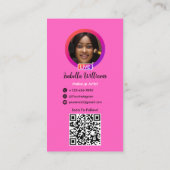 Visagist Instagram POST Roze QR Code Visitekaartje (Achterkant)