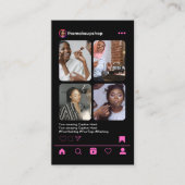 Visagist Instagram POST Roze QR Code Visitekaartje (Voorkant)
