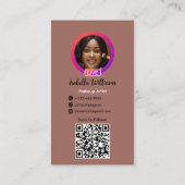 Visagist Instagram POST Terracotta QR-code Visitekaartje (Achterkant)