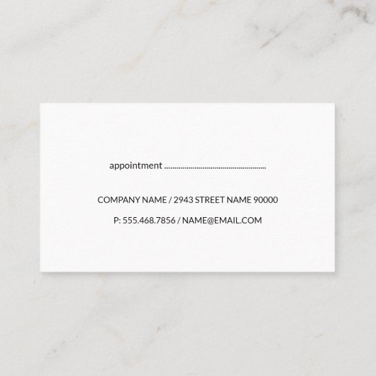 Visagist met kwasten afsprakenkaartje (Achterkant)