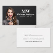 Visagist met kwasten afsprakenkaartje (Voorkant / Achterkant)