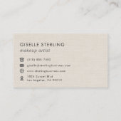 Visagist Metallic Roze Goud Monogram Visitekaartje (Achterkant)