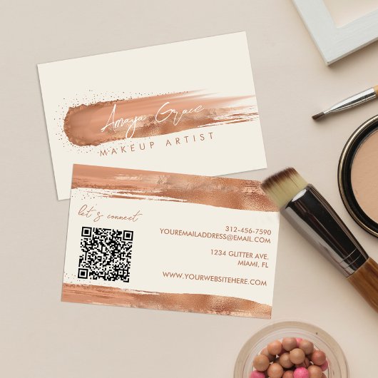 Visagist Neutraal Rose Goud Swash Visitekaartje