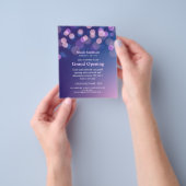 Visagist Paarse Glitters Glam Grand Opening Flyer (Hand)