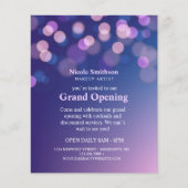 Visagist Paarse Glitters Glam Grand Opening Flyer (Voorkant)