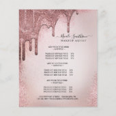 Visagist Rose Gold Glitter Glam Service Lijst Flyer (Voorkant)