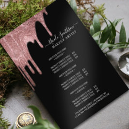 Visagist Rose Gold Glitter Glam Service Lijst Flyer