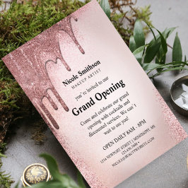 Visagist Rose Goud Glitter Glam Grand Opening Flyer