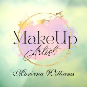 visagist roze goud logo stijlvol raamsticker (Vel 3)