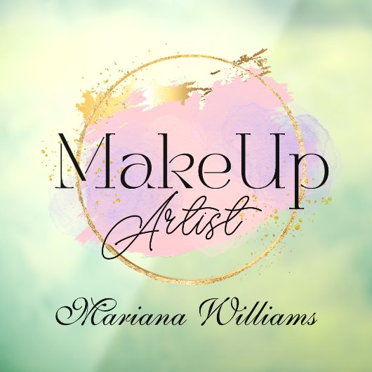 visagist roze goud logo stijlvol raamsticker (Vel 3)