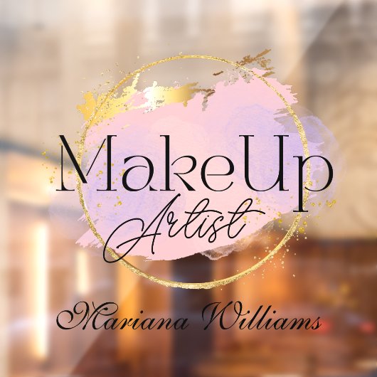 visagist roze gouden logo stijlvol raamsticker (Vel 2)