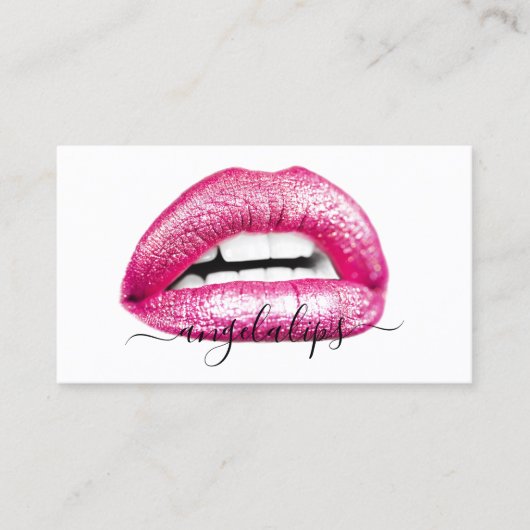 Visagist Roze Lippen modern Visitekaartje (Voorkant)