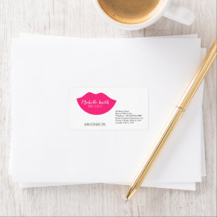 Visagist Roze Lippen Moderne Chic Schoonheidssalon Etiket
