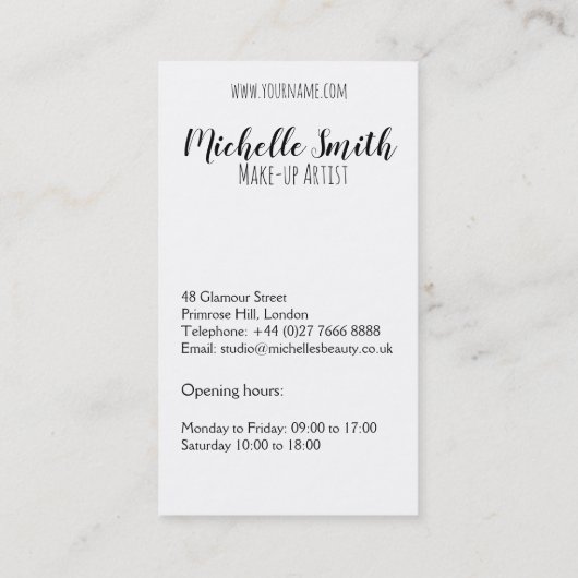 Visagist roze lippen trendy moderne schoonheidssal visitekaartje (Achterkant)