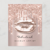 Visagist Salon Roze Glitter Flyer Spark Kus (Achterkant)