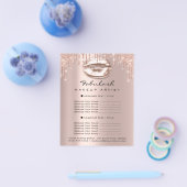 Visagist Salon Roze Glitter Flyer Spark Kus (Enkel)