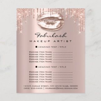 Visagist Salon Roze Glitter Flyer Spark Kus