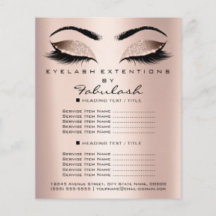 Visagist Schoonheidssalon Glitter Flyer Roze Roos