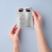 Visagist Schoonheidssalon Wimpers Flyer Grijs Viol (Hand)