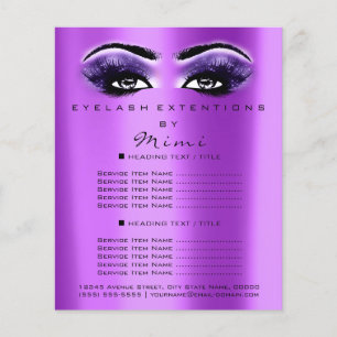 Visagist Schoonheidssalon Wimpers Flyer Paars
