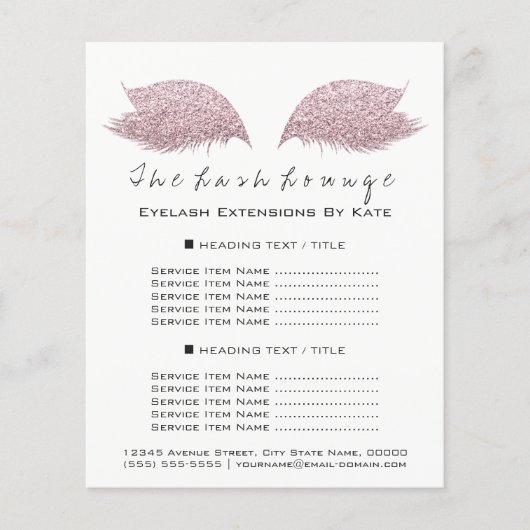 Visagist Schoonheidssalon Zwart Wit Flyer Roos (Voorkant)