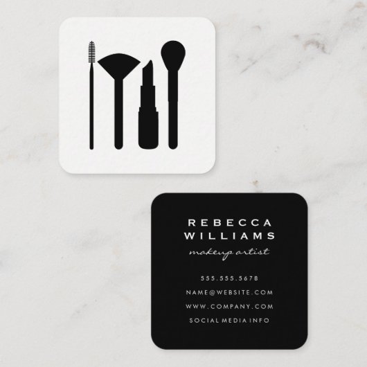 Visagist Vierkante Visitekaartje (Voorkant / Achterkant)