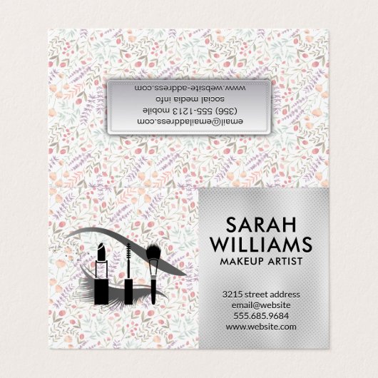 Visagist | Wimpers | Bloeiende Bloemen Visitekaartje (Buitenkant ongevouwen)