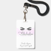 Visagist Wimpers Ogen Extensions Wenkbrauwen Badge (Voorzijde met lanyard)