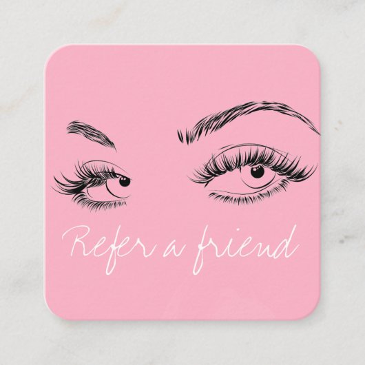 Visagist Wimpers Wenkbrauwen Roze Verwijs een Vrie Afsprakenkaartje (Voorkant)