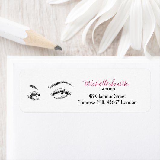 Visagist Wimpers Wenkbrauwen Zwart en Wit Eenvoudi Etiket (Insitu)
