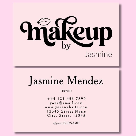 Visagistenstudio Blush Roze Professionele Chic Visitekaartje