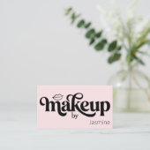 Visagistenstudio Blush Roze Professionele Chic Visitekaartje (Staand voorkant)