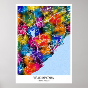 Visakhapatnam Andhra Pradesh Kaart Poster