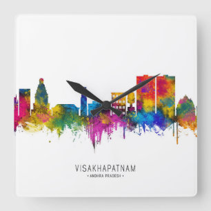 Visakhapatnam Andhra Pradesh Silhouet Vierkante Klok