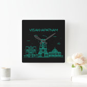 Visakhapatnam skyline vierkante klok (Huis)