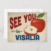 Visalia California Apple - Vintage Travel Briefkaart (Voorkant / Achterkant)