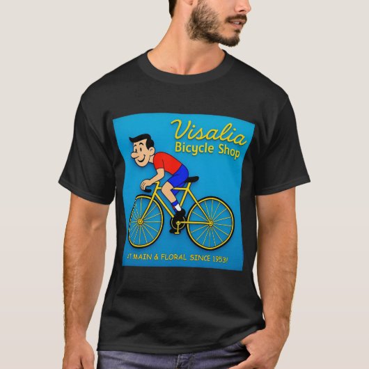 VISALIA Fietswinkel. T-shirt (Voorkant)