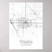 Visalia Map - California - City Map Poster (Voorkant)