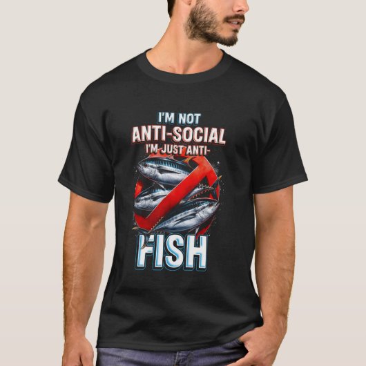 Visallergie Ik ben gewoon anti-vis T-shirt (Voorkant)