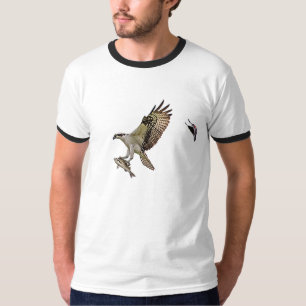 Visarend die door een rode gevleugelde merel t-shirt