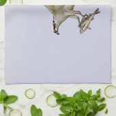 Visarend die door een rode gevleugelde merel theedoek (Gevouwen)