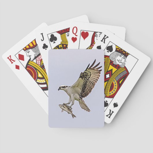 Visarend die een vis vervoert pokerkaarten (Achterkant)