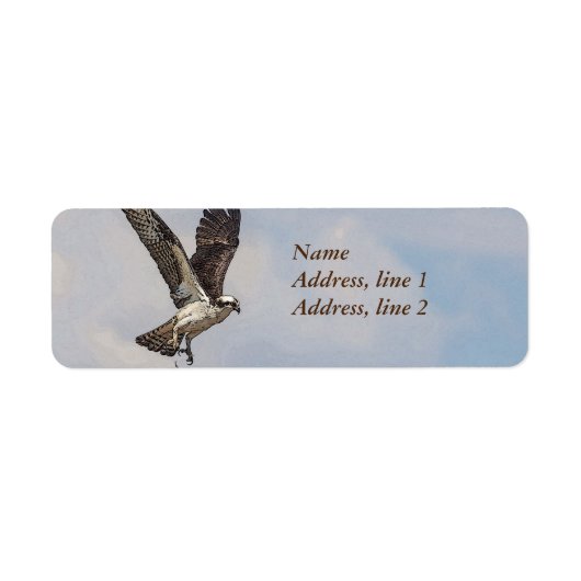 Visarend in een nest etiket (Voorkant)
