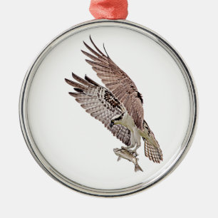 Visarend met een vis metalen ornament