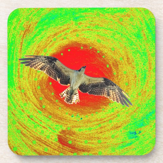 Visarend vogel bier onderzetter (Voorkant)