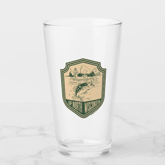 Visbadge Noord-Wisconsin Vissen Glas (Voorkant)