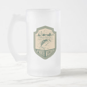 Visbadge voor vissen in het noorden van Wisconsin Matglas Bierpul